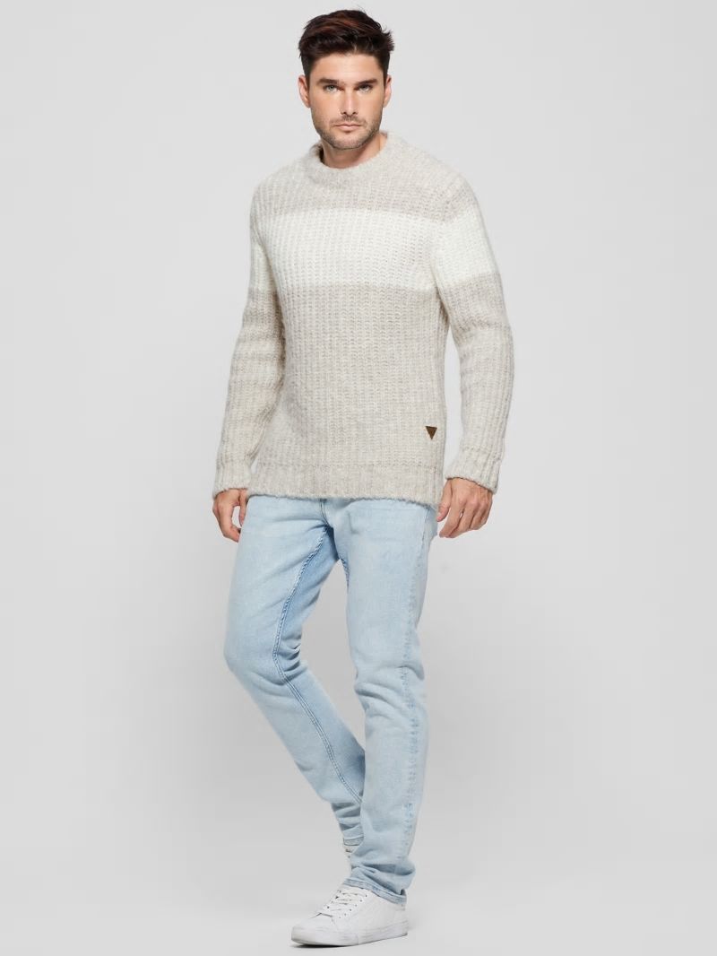 Guess Ale Ribbed Sweater - Light Stone Heather