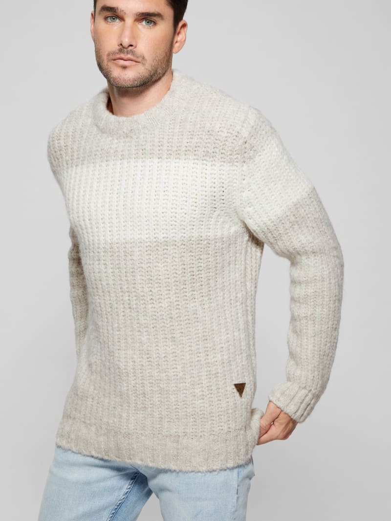 Guess Ale Ribbed Sweater - Light Stone Heather