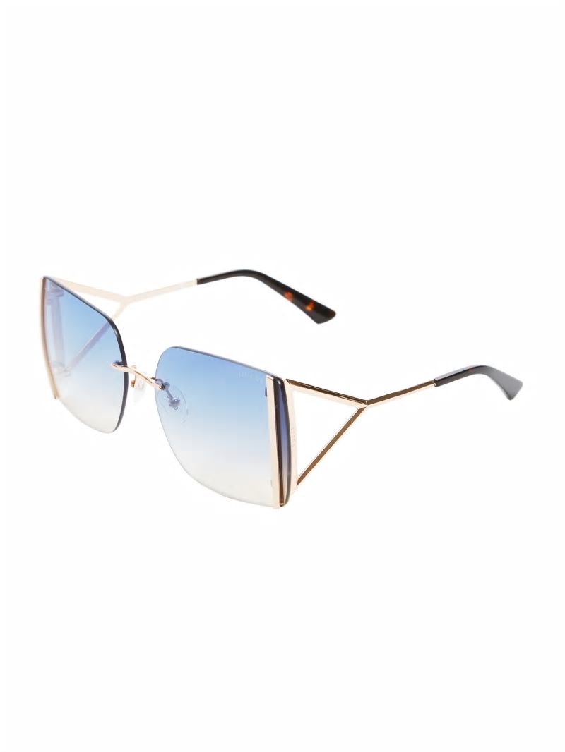 Guess Gold Rimless Square Sunglasses - Gold