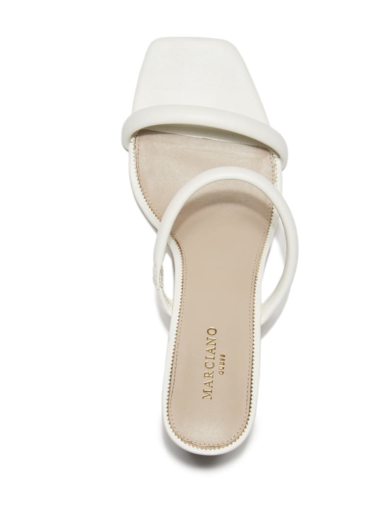 Guess Pearl Leather Double Strap Sandal - Ivory