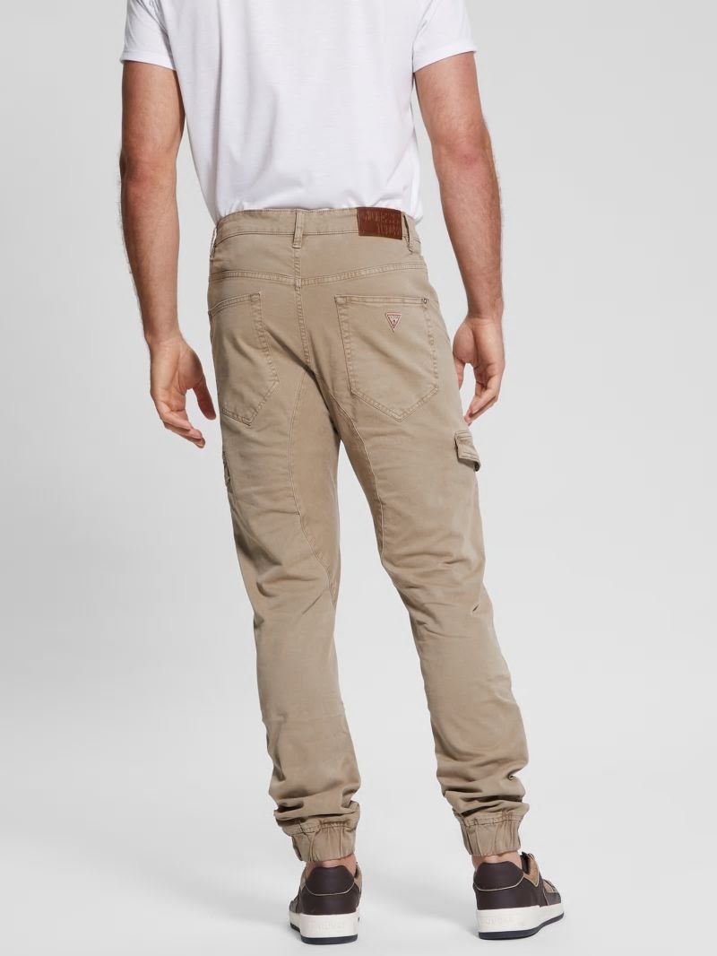Guess New Kombat Tapered Twill Pants - Hashes Brown