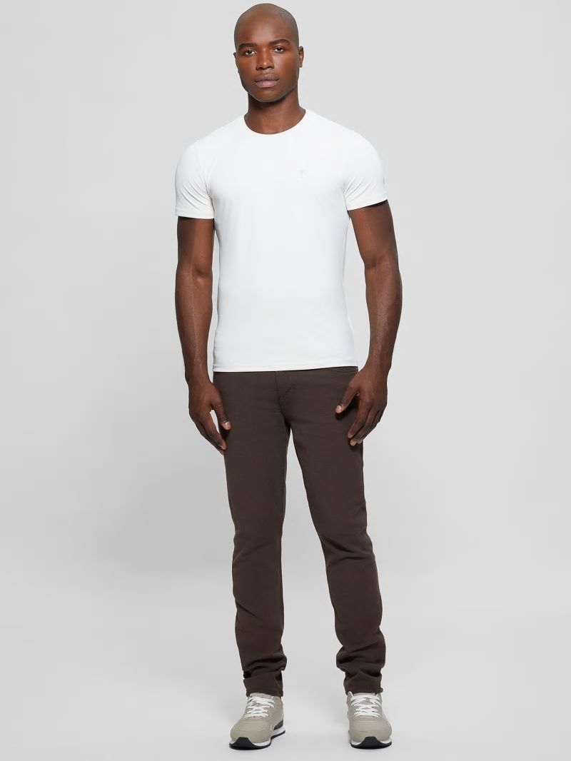 Guess Slim Tapered Pants - Espresso Brown Multi