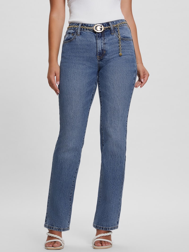 Guess Chain G-Belt Sexy Straight Jeans - Lunar Blue Wash