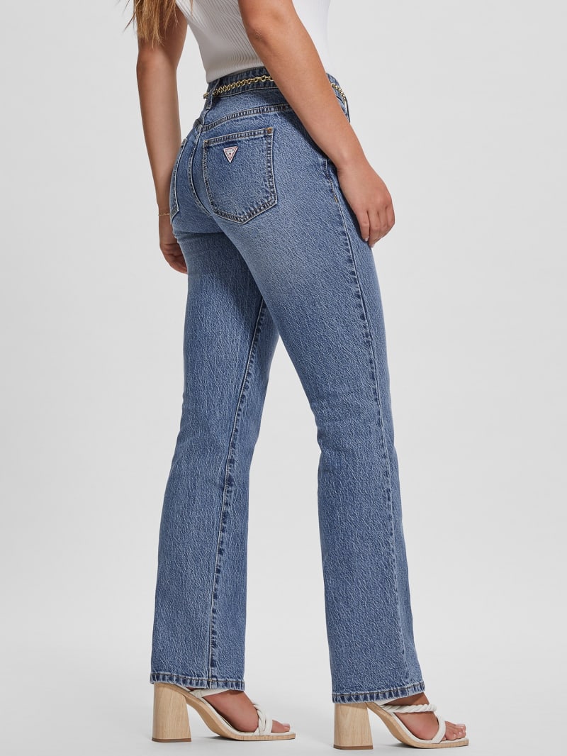 Guess Chain G-Belt Sexy Straight Jeans - Lunar Blue Wash