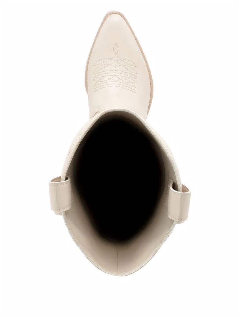 Guess Ginnifer Knee-High Cowboy Boots - Ivory 150