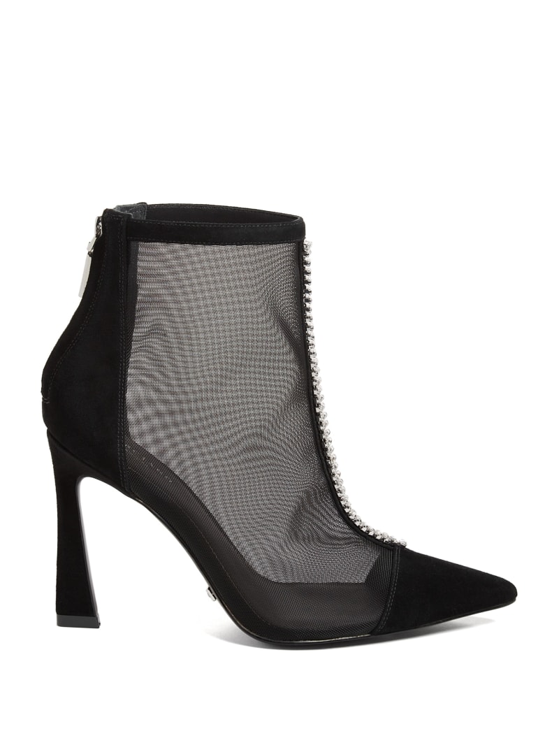 Guess Fearne Embellished Mesh Ankle Bootie - Black