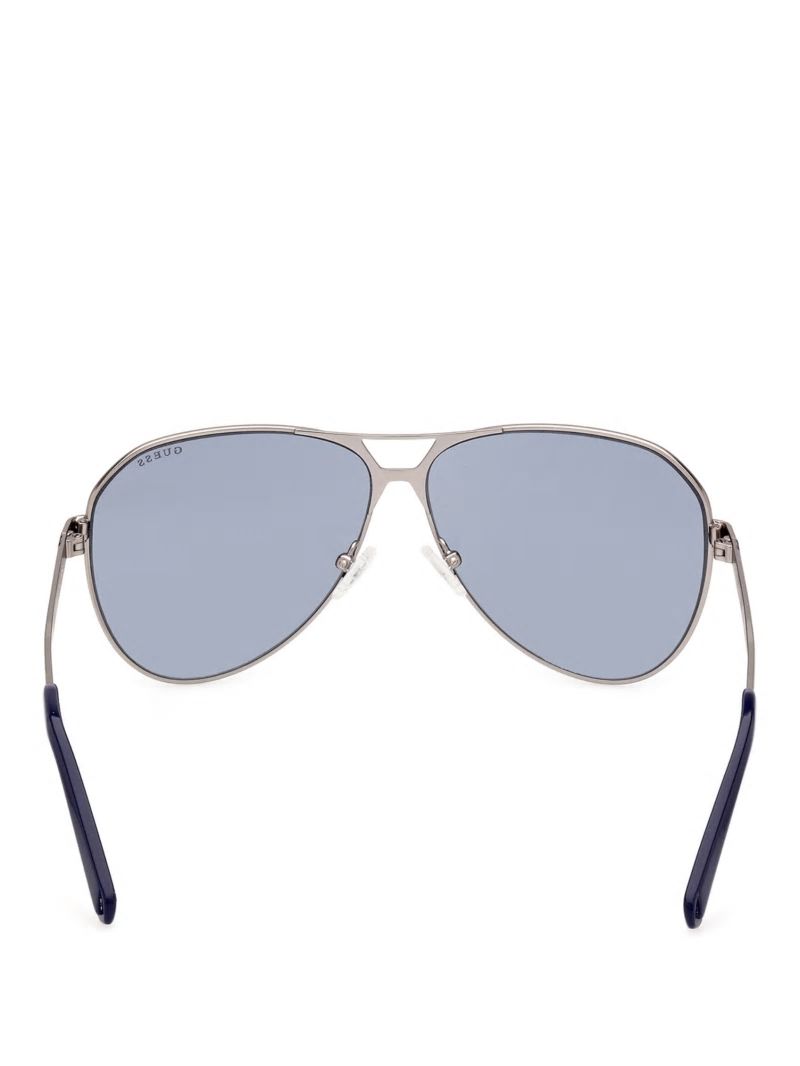 Guess Metal Aviator Sunglasses - Silver