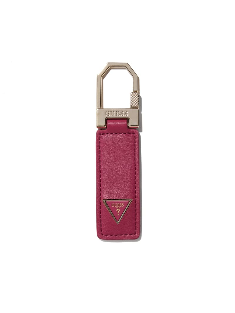 Guess Faux-Leather Key Ring - Fuchsia