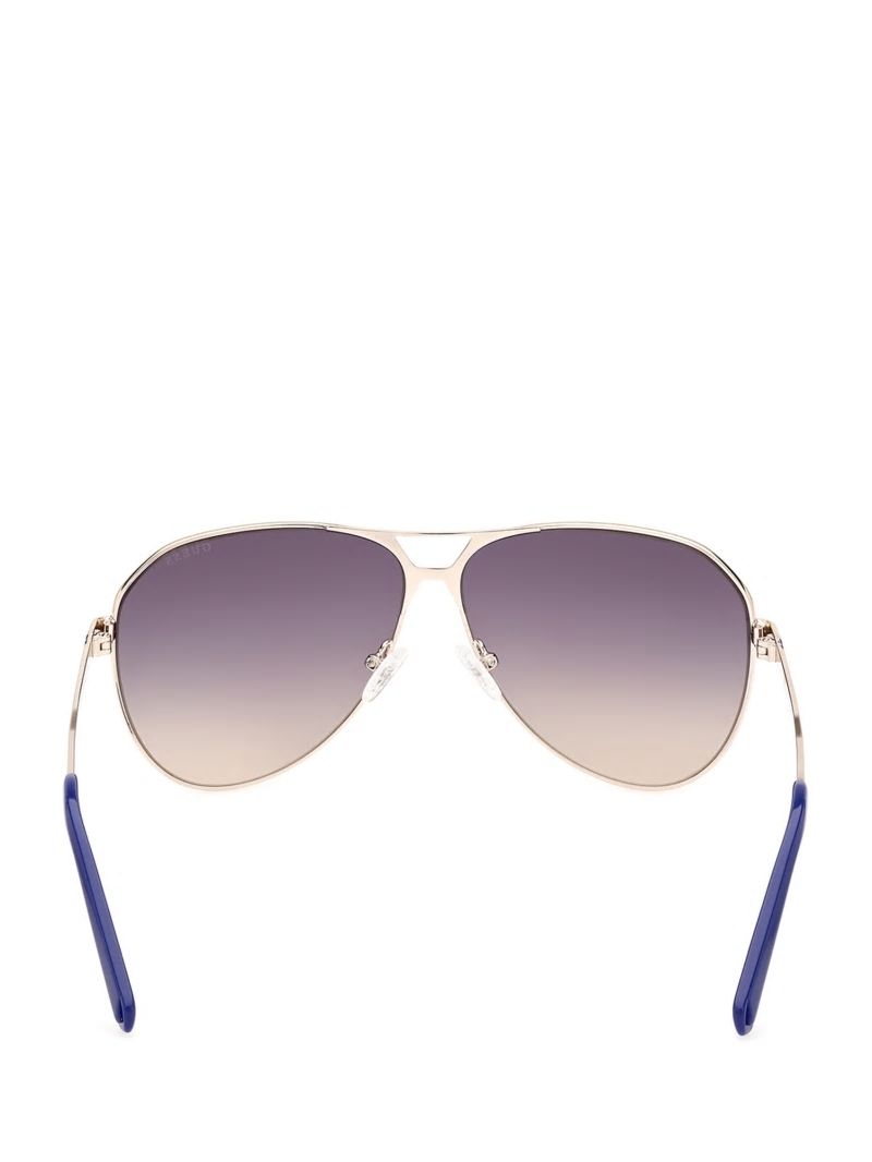 Guess Metal Aviator Sunglasses - Purple