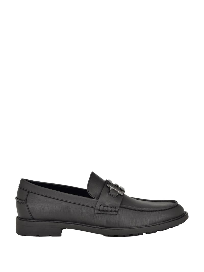 Guess Dremmer Logo Loafers - Black Leather