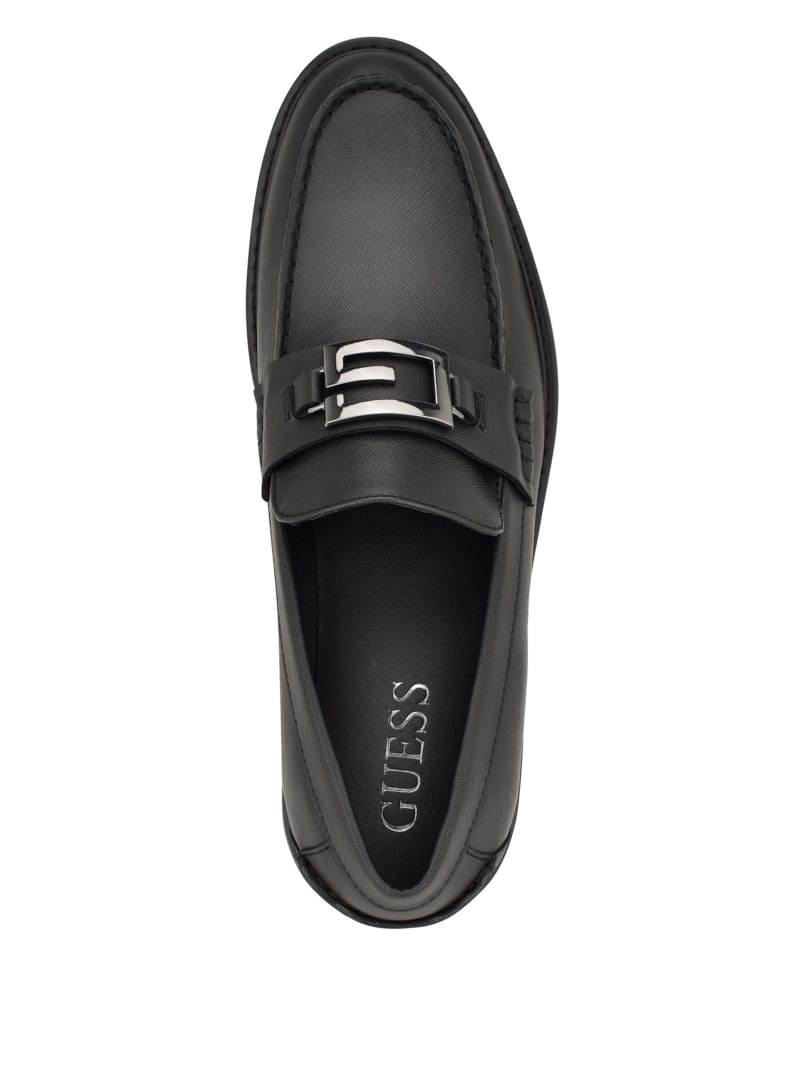Guess Dremmer Logo Loafers - Black Leather