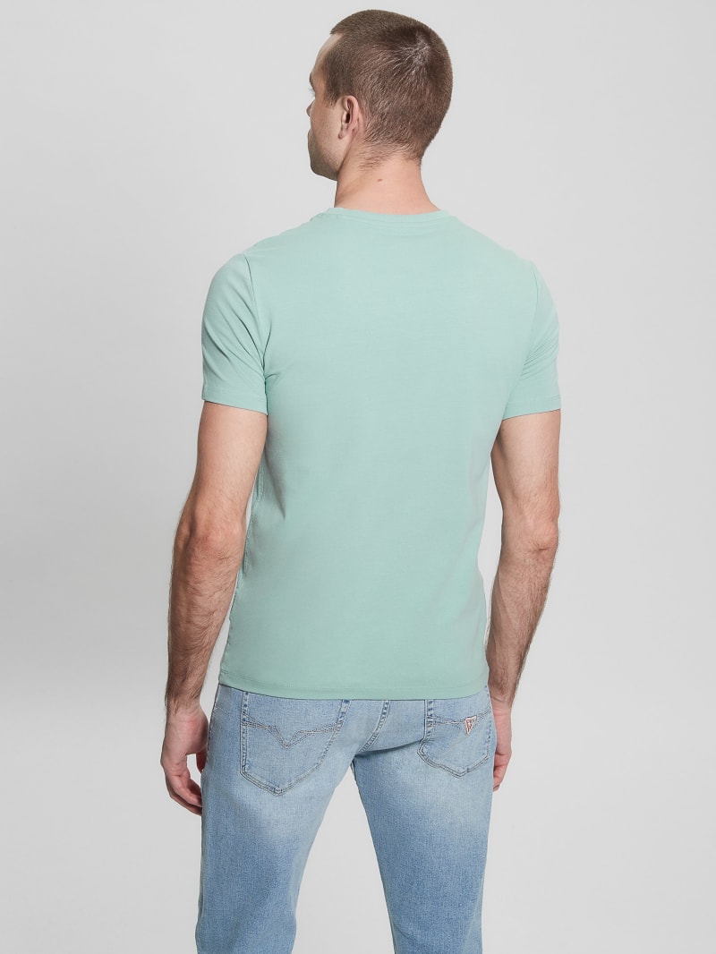 Guess Eco Triangle Crewneck Tee - Lagoon Fog