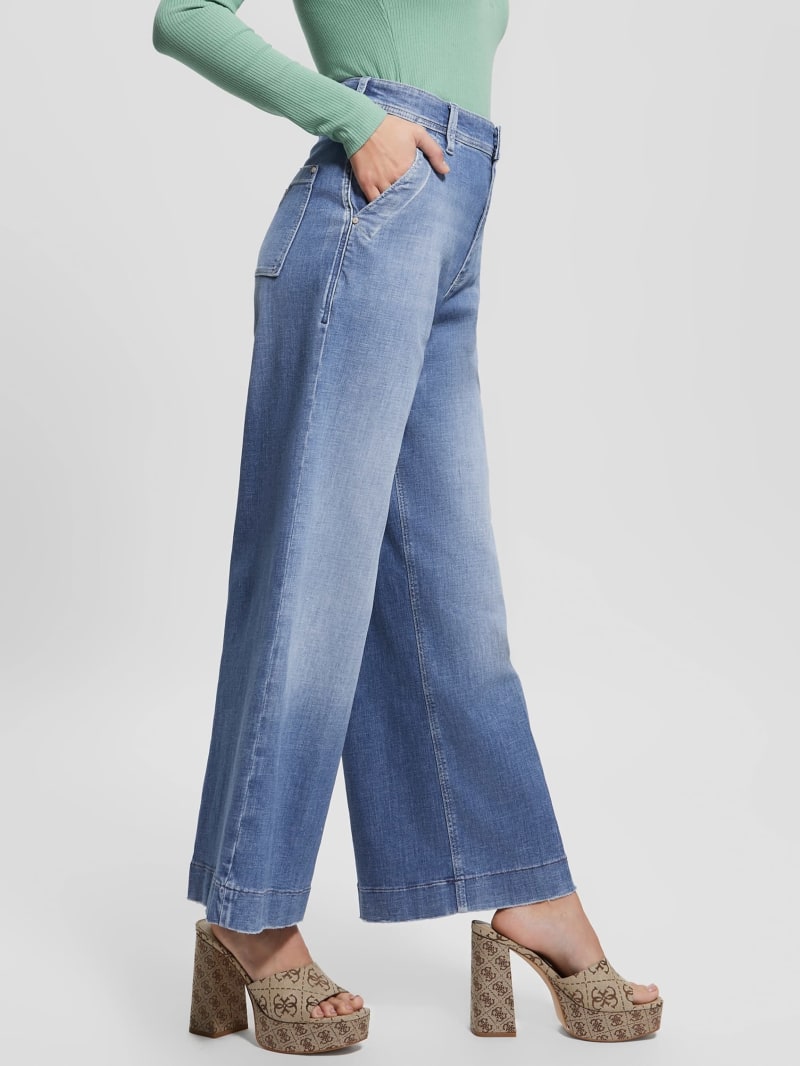 Guess Dakota Cropped Wide-Leg Jeans - Genial