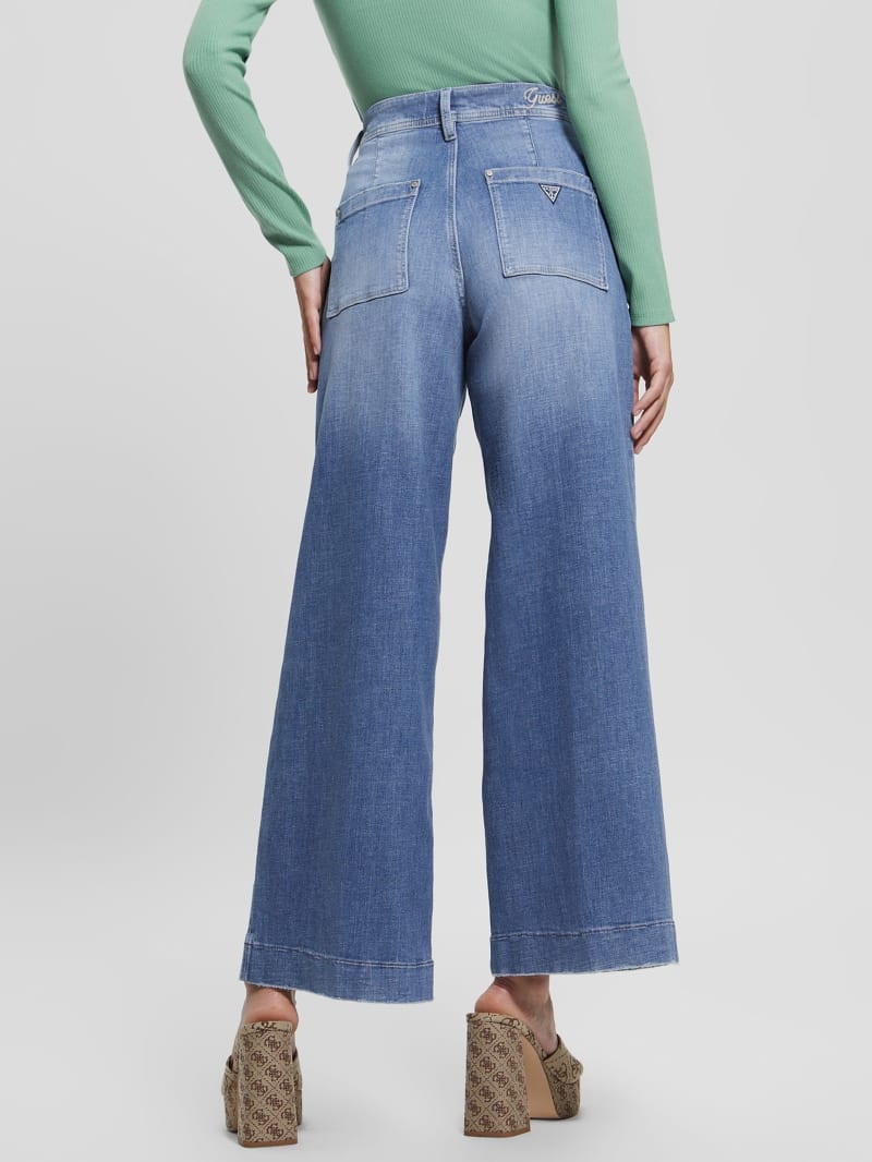 Guess Dakota Cropped Wide-Leg Jeans - Genial