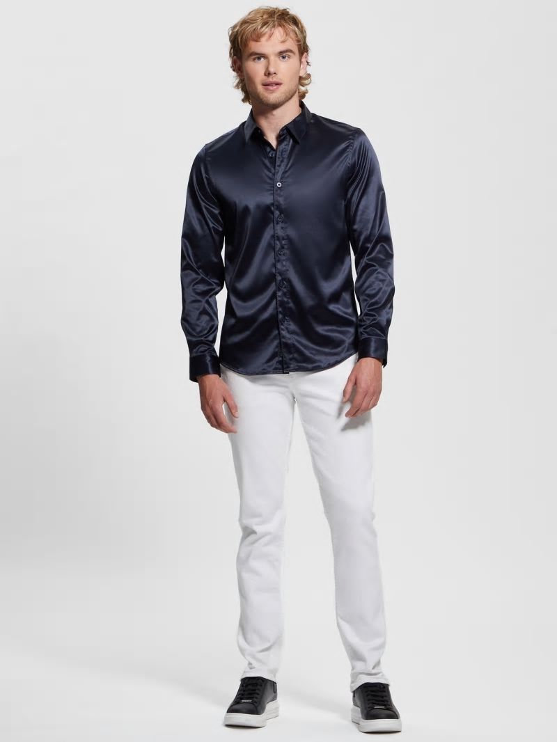 Guess Long-Sleeve Regal Shirt - Bleu éLéGant