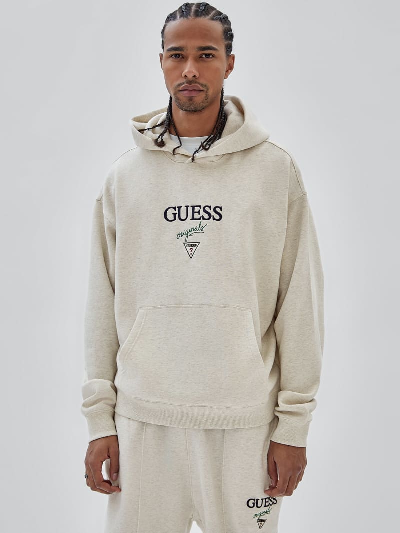 Guess GUESS Originals Eco Heather Logo Hoodie - Eli Aged Heather