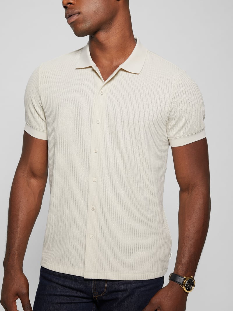 Guess Pointelle Knit Shirt - Birch Bark