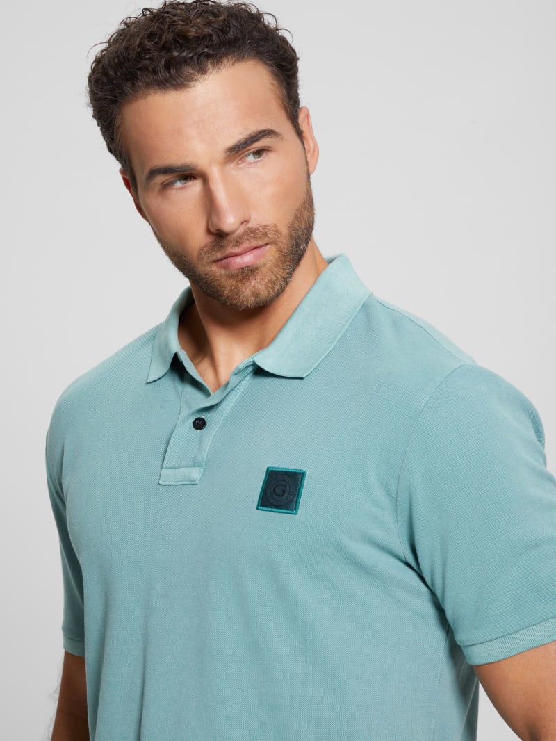 Guess Eco Washed Polo - Dark Jade