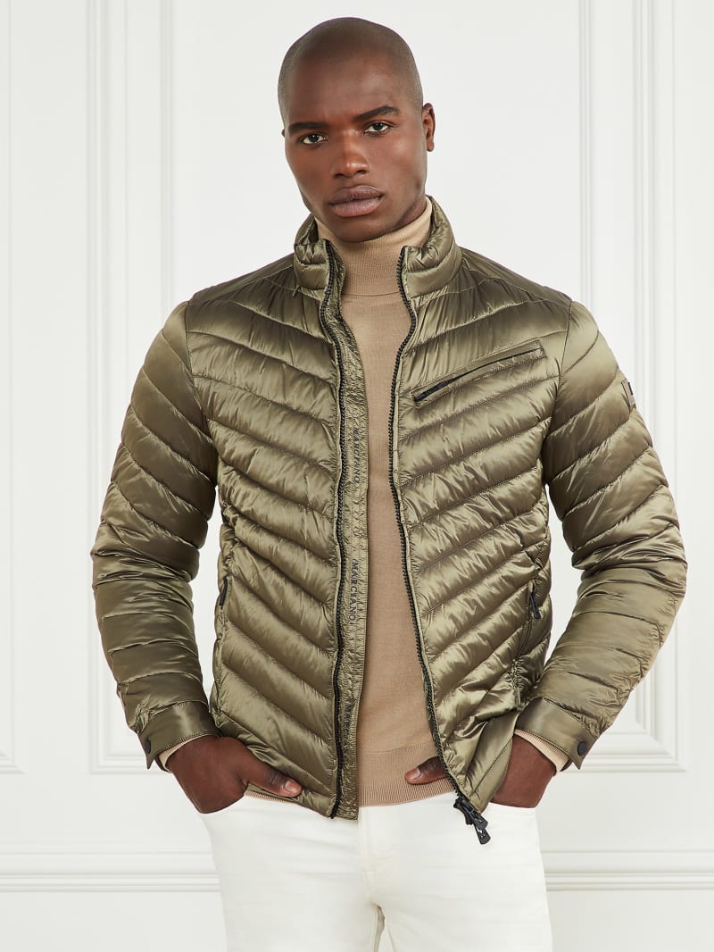 Guess Padded Chevron Jacket - Desert Green