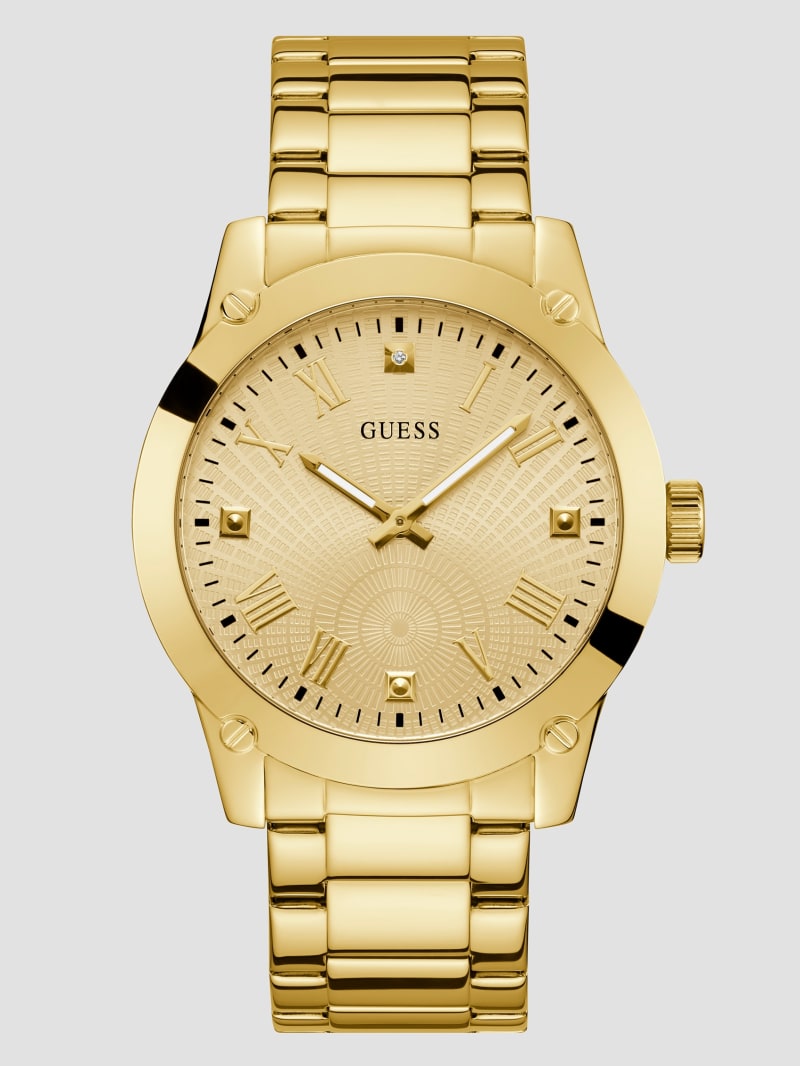 Guess Crescent Diamond Analog Watch - Gold