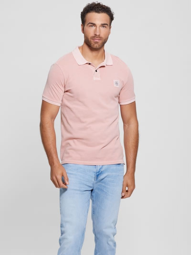 Guess Eco Washed Polo - Blush Cotton