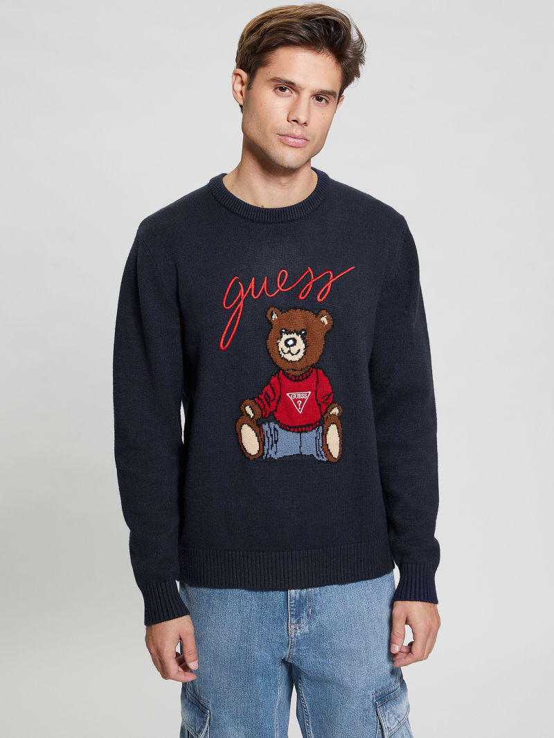 Guess Eco Liam Bear Sweater - Bleu éLéGant