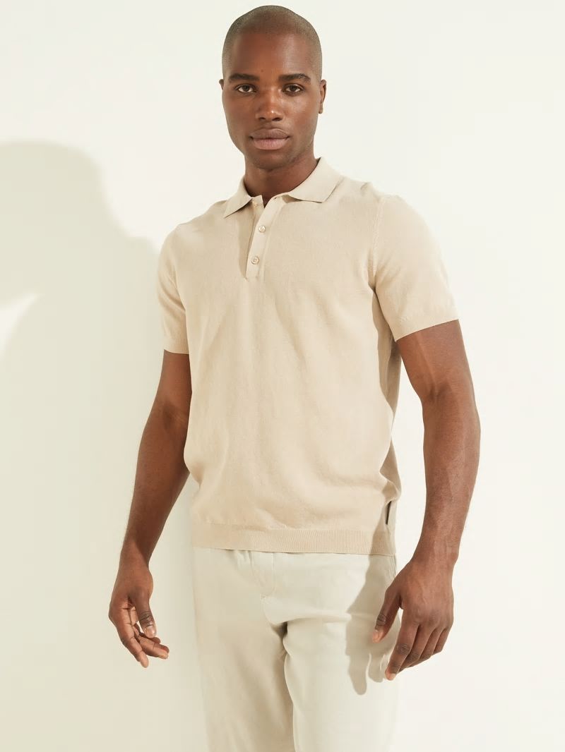 Guess Formal Performance Sweater Polo - Pasadena Stone