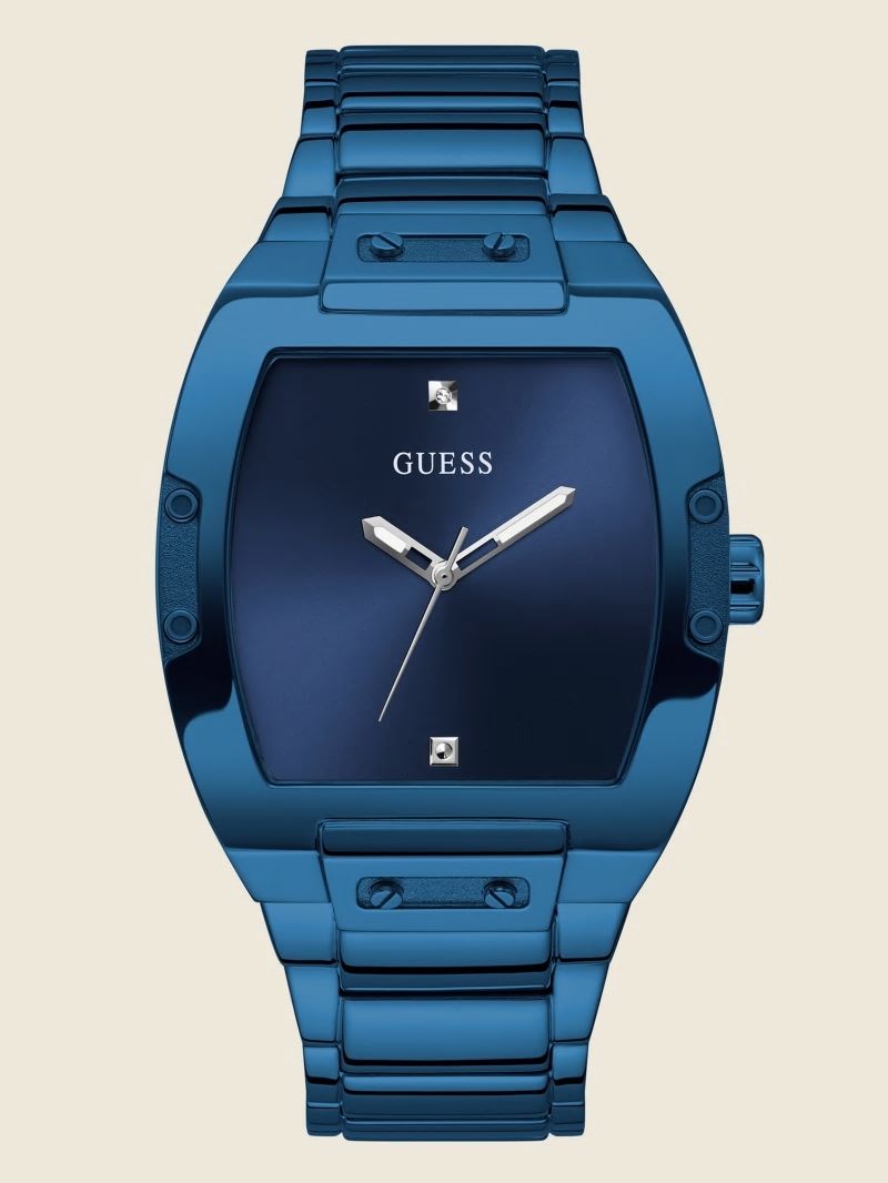 Guess Blue and Diamond Analog Watch - Rose Gold
