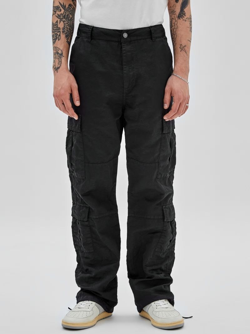 Guess GUESS Originals Nylon Cargo Pants - Jet Black Multi