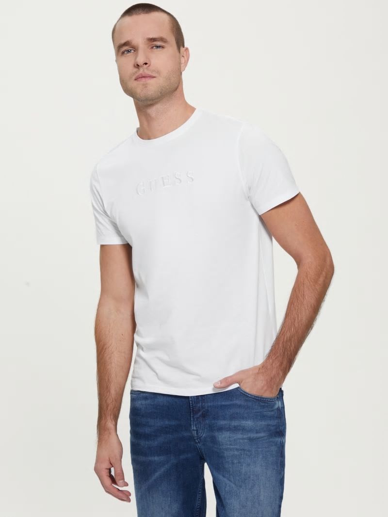 Guess Embroidered Logo Tee - Pure White
