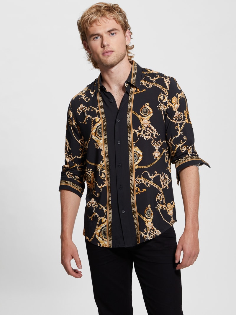 Guess Eco Gold Chain Shirt - Gold Chain Logo