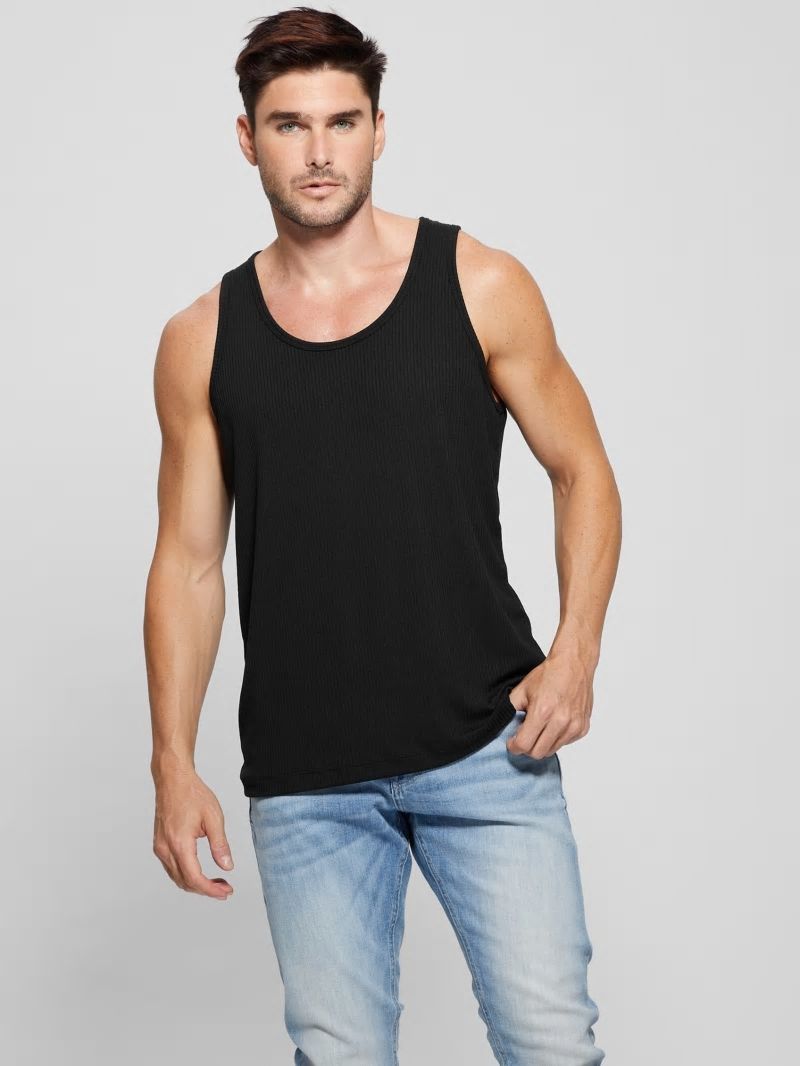 Guess Eco Cyrus Ribbed Tank - Black