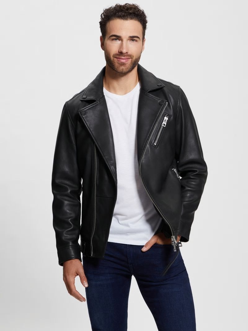 Guess Perfecto Leather Jacket - Black