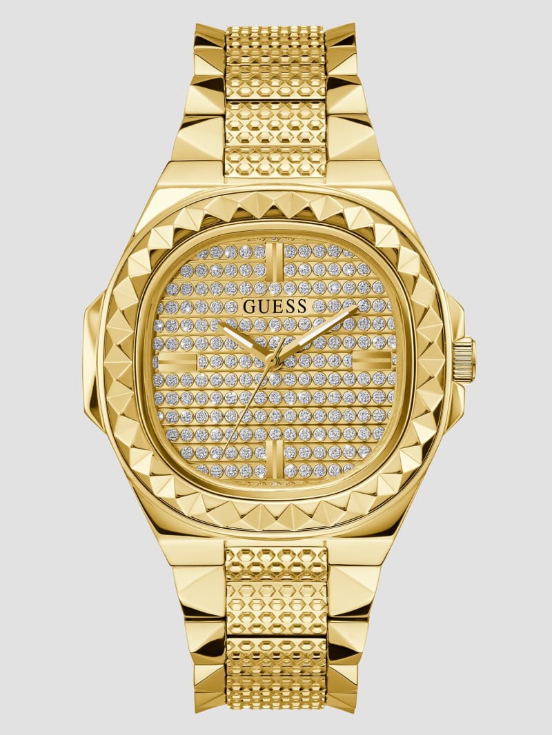 Guess Textured Gold-Tone Analog Watch - Gold