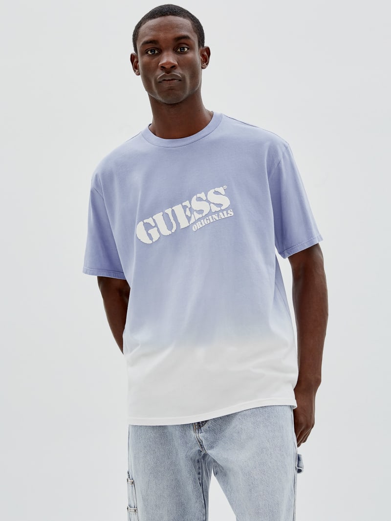 Guess GUESS Originals Dip-Dye Logo Tee - Sonic Pearl Multi