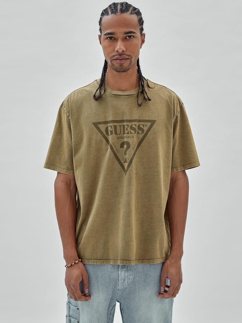 Guess GUESS Originals Triangle Tee - Taupe Gray Multi