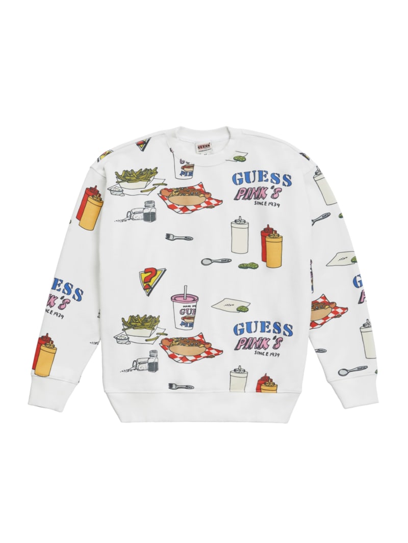 Guess GUESS Originals x Pink's Hot Dogs Sweatshirt - Pure White Multi