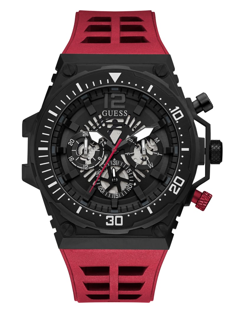 Guess Black and Red Multifunction Watch - Black & Red Combo