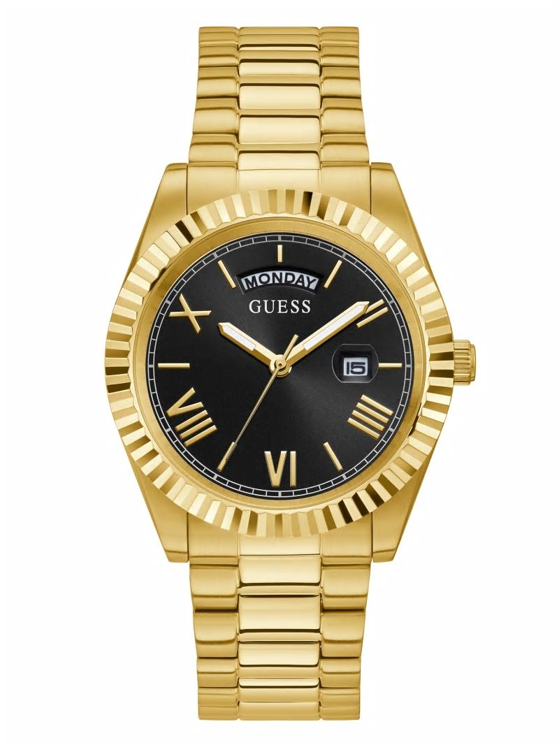 Guess Connoisseur Gold-Tone and Black Analog Watch - Gold