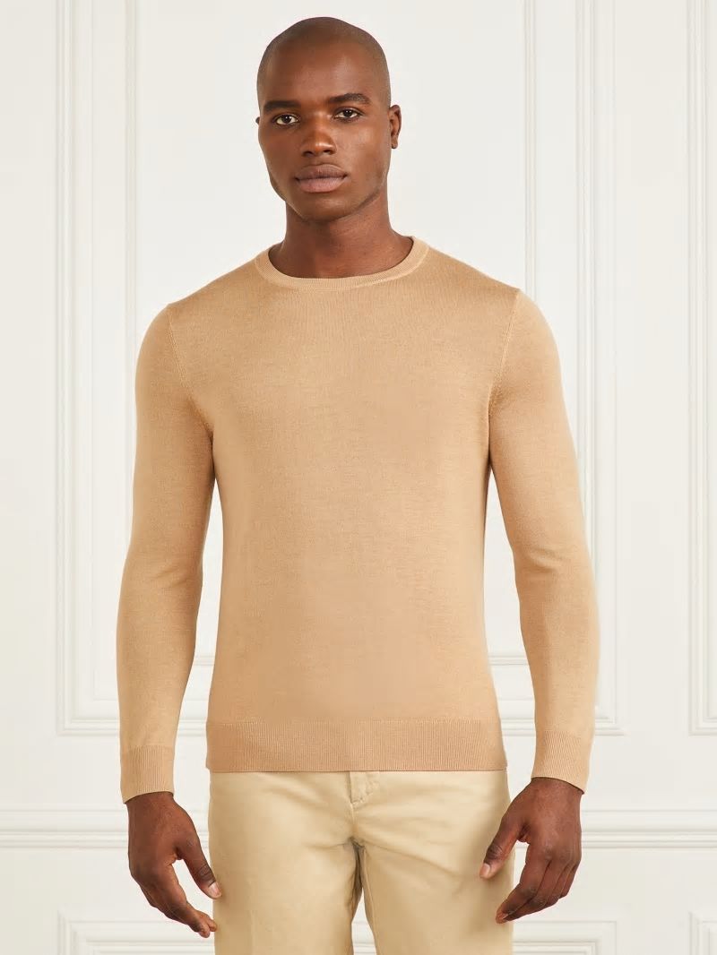 Guess Merino Wool Crewneck Sweater - Toasted Taupe