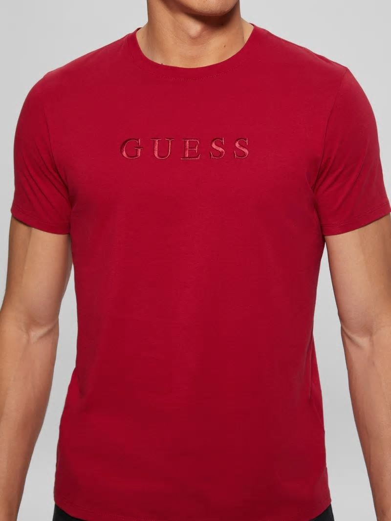 Guess Embroidered Logo Tee - Chili Red