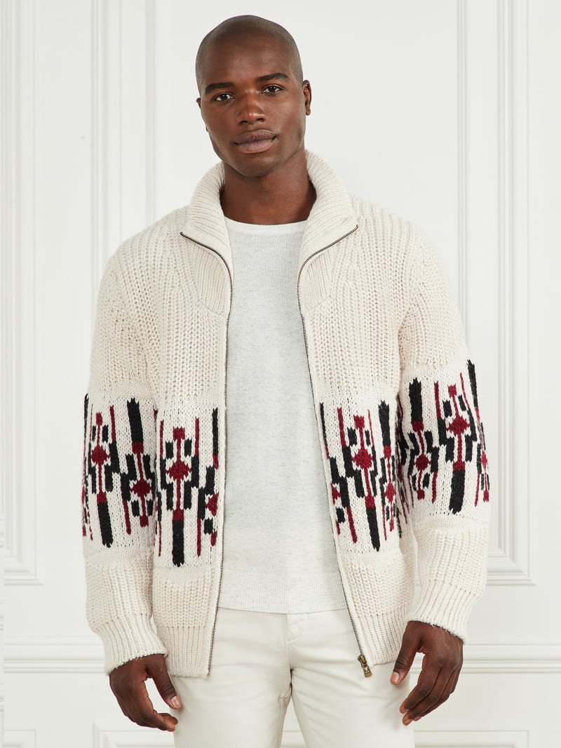 Guess Jacquard High Neck Cardigan - Dreamy Moon