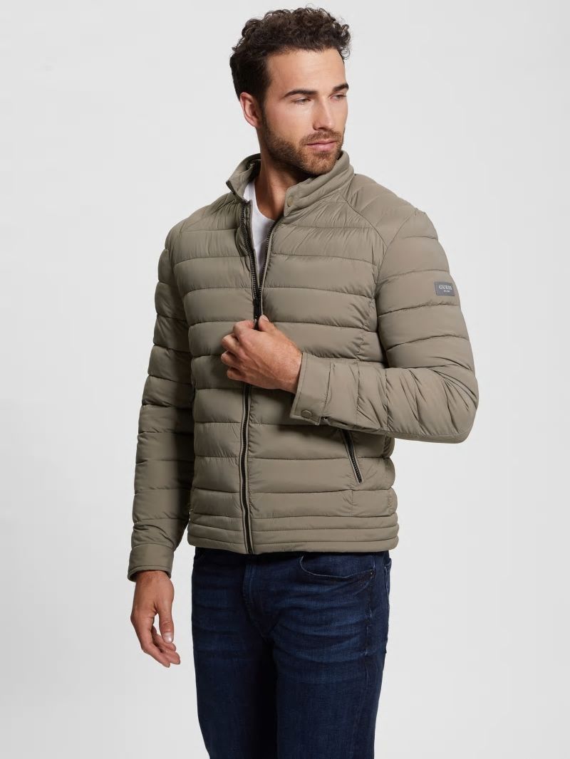 Guess Eco Tech-Stretch Hooded Jacket - Walnut Shell