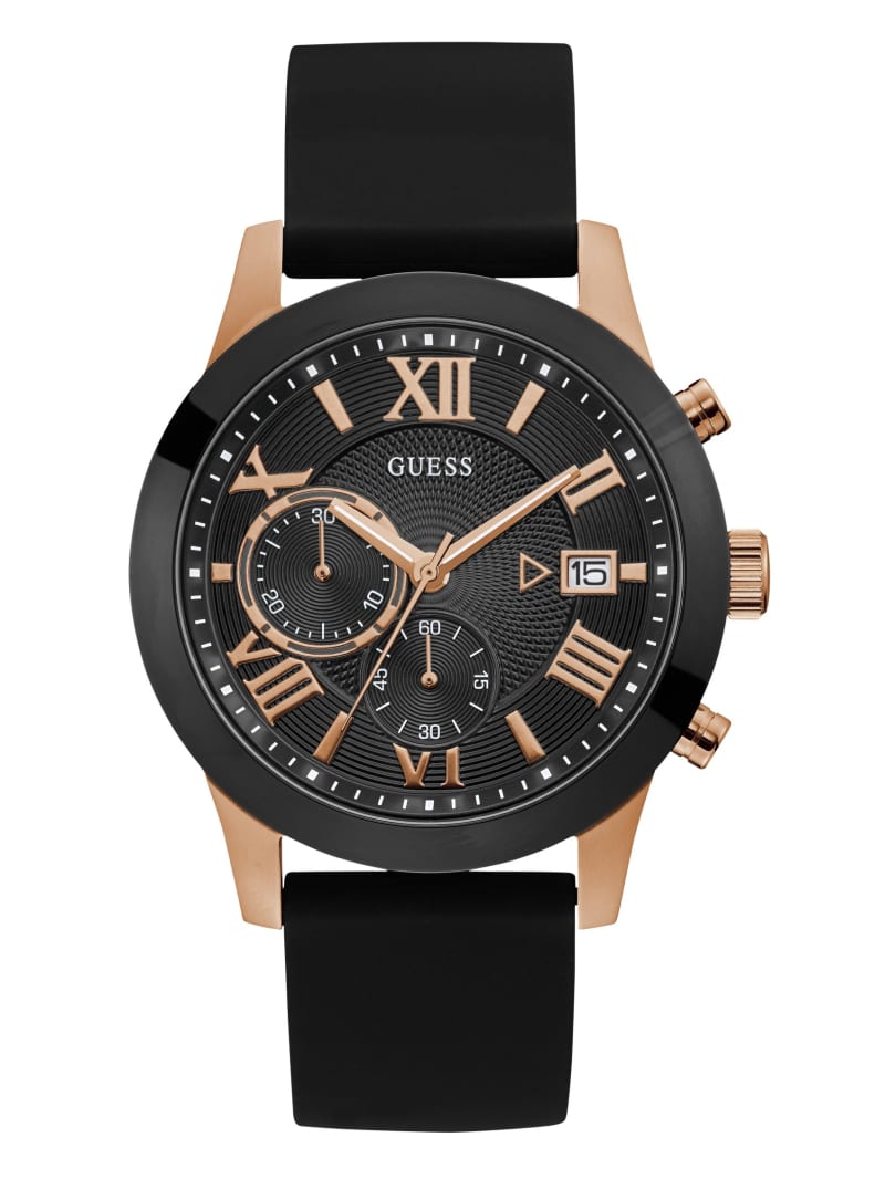 Guess Black and Rose Gold-Tone Multifunction Watch - Black