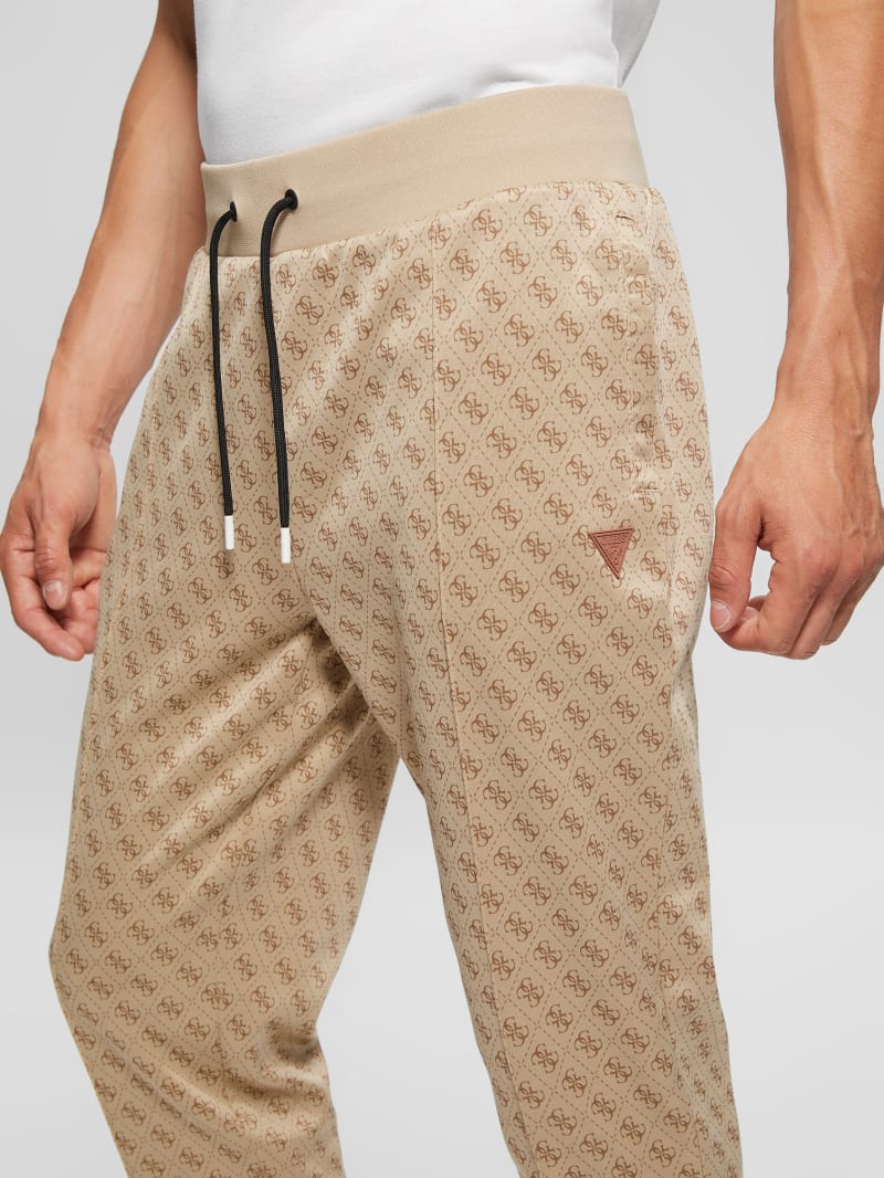 Guess Eco Korbin Track Pants - 4g Aop Beige Blanco