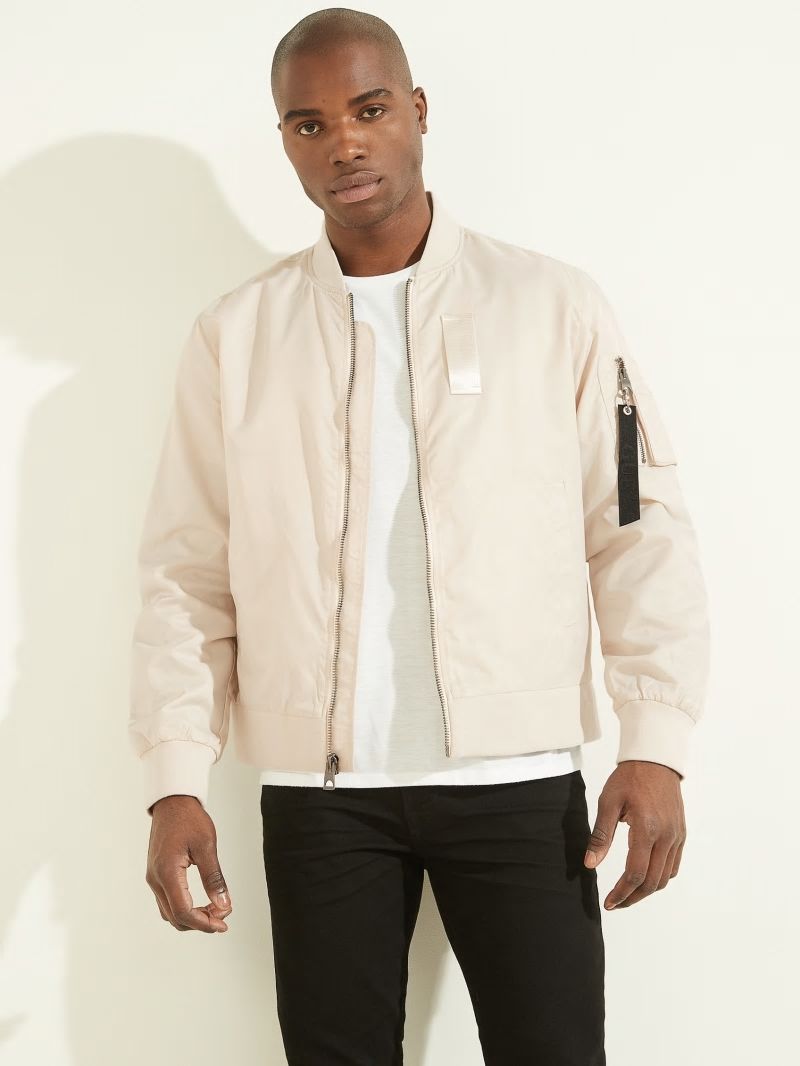 Guess Nylon Flight Jacket - Muted Stone