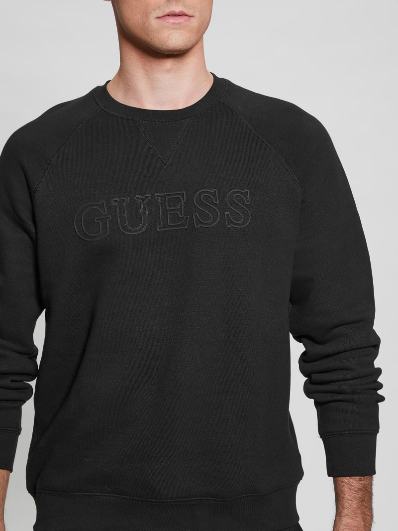 Guess Eco Aldwin Logo Sweatshirt - Black