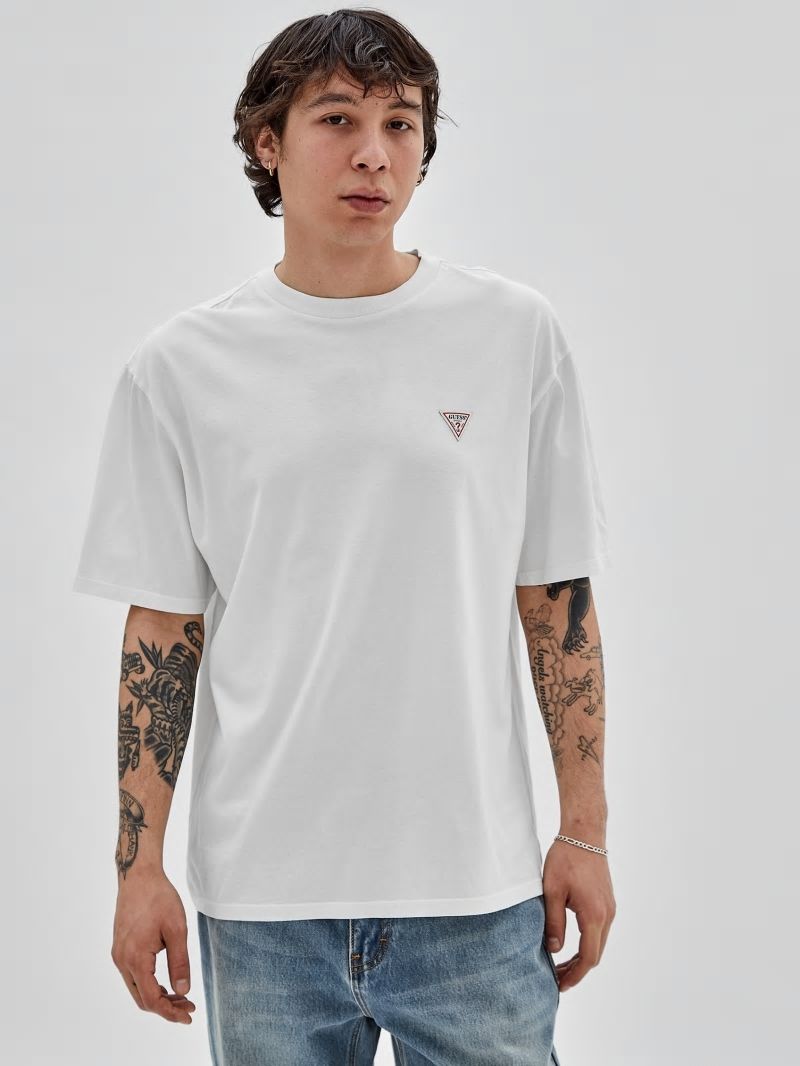 Guess GUESS Originals Triangle Logo Tee - White Peaks