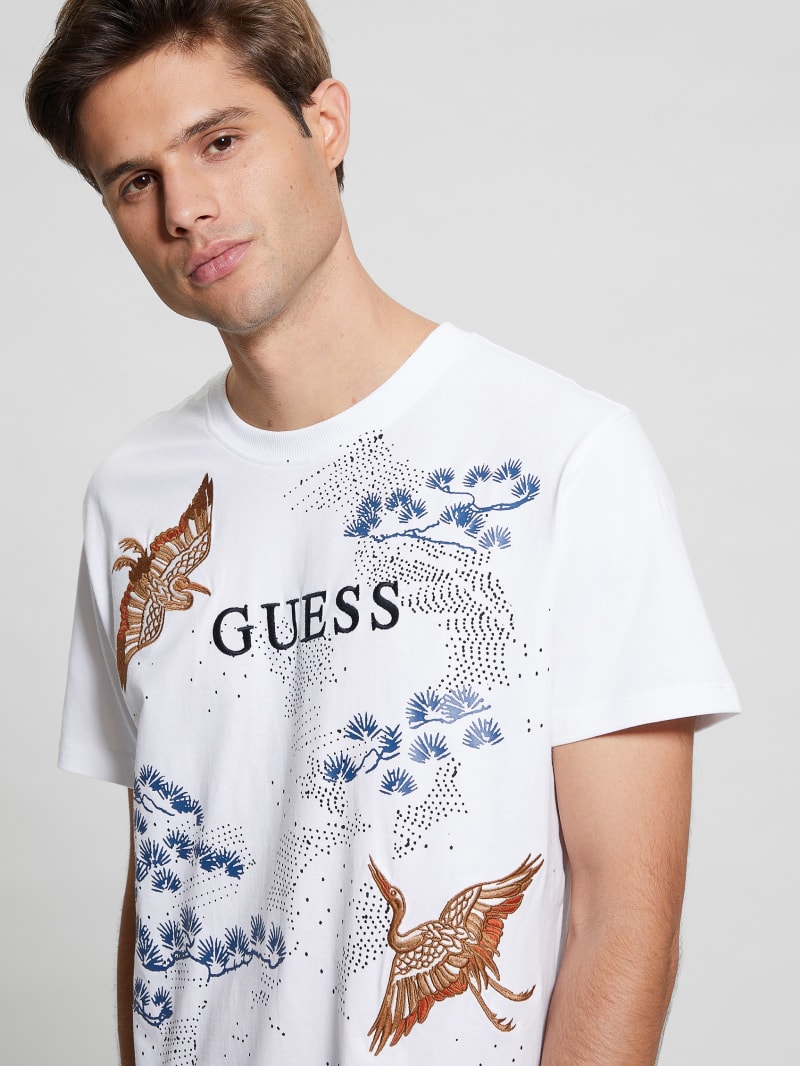 Guess Eco Logo Bird Tee - Pure White