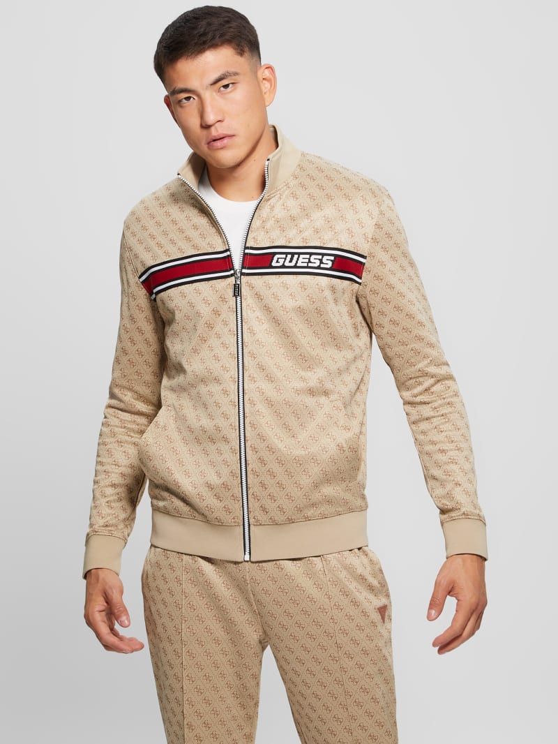 Guess Eco Korbin Track Jacket - 4g Aop Beige Blanco